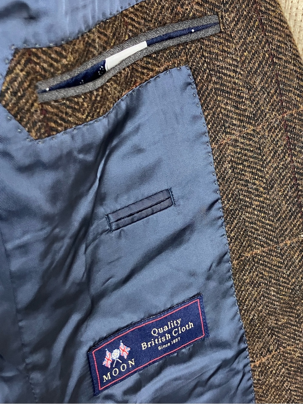 J Crew Ludlow Blazer Herringbone Tweed Moon Sport Coat Jacket English Wool - Picture 12 of 15